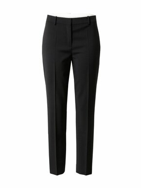 Volnene hlače BOSS črna barva - črna. Hlače iz kolekcije BOSS. Model izdelan iz enobarvne tkanine. Model iz mehke in na otip prijetne tkanine.