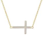 Beneto Pozlačena srebrna ogrlica s križem AGS196 / 47-GOLD srebro 925/1000