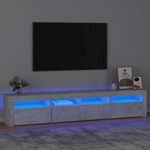 vidaXL TV omarica z LED lučkami betonsko siva 210x35x40 cm