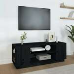 Vidaxl TV omarica črna 110x35x40,5 cm trdna borovina