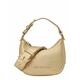 Torbica Love Moschino zlata barva - zlata. Majhna torbica iz kolekcije Love Moschino. Model na zapenjanje, izdelan iz umetnega usnja, ki ga je enostavno čistiti in negovati.