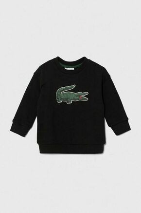 Otroški bombažen pulover Lacoste črna barva - črna. Otroški pulover iz kolekcije Lacoste