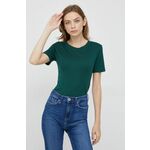 Kratka majica Tommy Hilfiger ženski, zelena barva - zelena. Kratka majica iz kolekcije Tommy Hilfiger. Model izdelan iz tanke, zelo elastične pletenine. Izjemno mehek material.