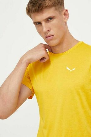 Športna kratka majica Salewa Puez Melange siva barva - rumena. Športna kratka majica iz kolekcije Salewa. Model izdelan iz hitrosušečega materiala.