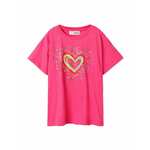 Otroška bombažna kratka majica Desigual roza barva - roza. Otroški kratka majica iz kolekcije Desigual. Model izdelan iz tanke, rahlo elastične pletenine.