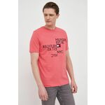 Bombažna kratka majica Tommy Hilfiger roza barva - roza. Kratka majica iz kolekcije Tommy Hilfiger. Model izdelan iz pletenine z nalepko. Izjemno udoben material, izdelan iz naravnih vlaken.