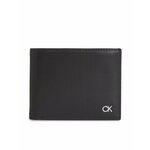 Usnjena denarnica Calvin Klein moški, črna barva - črna. Mala denarnica iz kolekcije Calvin Klein. Model izdelan iz naravnega usnja. Model je enostaven za čiščenje in vzdrževanje.
