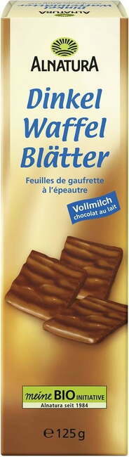 Bio pirini vaflji z mlečno čokolado - 125 g