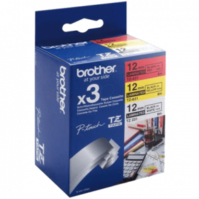 BROTHER TZE-31M3 3-pack (12mm x 8m x 3) B-R/B-Y/B-W