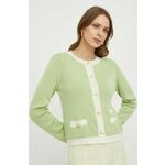 Volnen pulover Luisa Spagnoli ženski, zelena barva - zelena. Pulover iz kolekcije Luisa Spagnoli. Model izdelan iz volnene pletenine. Model iz izjemno udobnega, visokokakovostnega materiala.