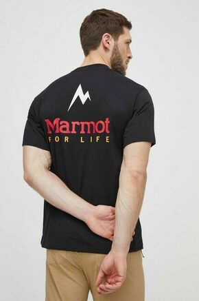 Športna kratka majica Marmot Marmot For Life črna barva - črna. Športna kratka majica iz kolekcije Marmot. Model izdelan iz materiala