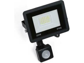 LEDMAXX zunanji LED reflektor IP66 črn 20W + senzor FL20B