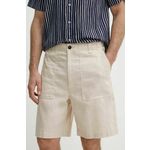 Lanene kratke hlače Michael Kors bež barva - bež. Kratke hlače iz kolekcije Michael Kors. Model izdelan iz gladke tkanine. Model iz zračne, zračne tkanine z visoko vsebnostjo lanu.