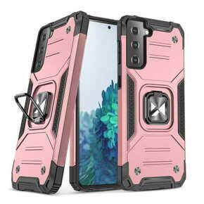 Slomart wozinsky ring armor tough hybrid case cover + magnetni nosilec za samsung galaxy s22 + (s22 plus) roza