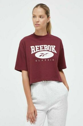 Bombažna kratka majica Reebok Classic bordo barva - bordo. Majica brez rokavov iz kolekcije Reebok Classic