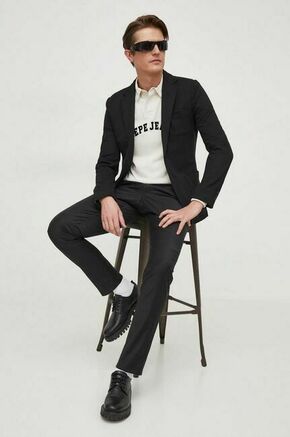 Volnene hlače Karl Lagerfeld črna barva - črna. Hlače iz kolekcije Karl Lagerfeld. Model izdelan iz enobarvne tkanine. Visoka vsebnost volne zagotavlja zaščito pred mrazom