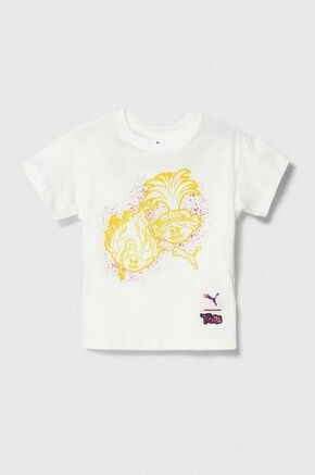 Otroška bombažna kratka majica Puma PUMA X TROLLS Graphic Tee bela barva - bela. Otroška kratka majica iz kolekcije Puma