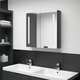 LED kopalniška omarica z ogledalom sijoče siva 62x14x60 cm