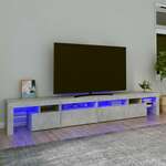 vidaXL TV omarica z LED lučkami betonsko siva 260x36,5x40 cm