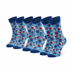 Set 3 parov unisex visokih nogavic Rainbow Socks Xmas Socks Balls Mix Gifts Pak 3 Pisana