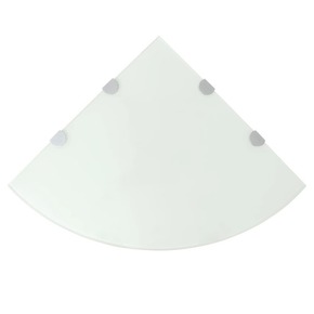 Shumee Kotne police 2 kosa s kromiranimi nosilci steklo belo 45x45 cm