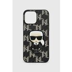 Karl Lagerfeld iphone 13 pro max 6,7" trdi ovitek črna/črna monogram iconic patch