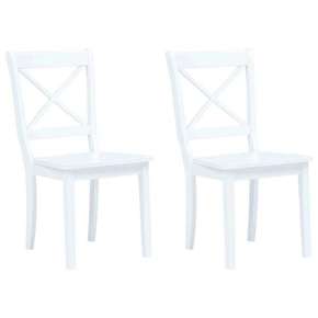 Shumee Jedilni stoli 2 kosa beli iz trdnega kavčukovca in žameta