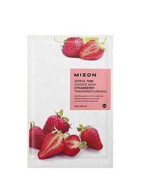 MIZON 3D platnena maska z jagodami za mehčanje in antioksidativno kožo Joyful Time (Essence Mask Strawberr