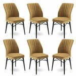 Woody Fashion Chair Set (6 Pieces) Flex - Cappuccino, Black