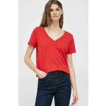 Bombažna kratka majica GAP rdeča barva - rdeča. Kratka majica iz kolekcije GAP. Model izdelan iz tanke, rahlo elastične pletenine.