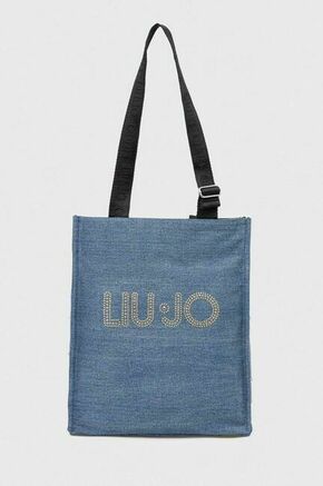 Torbica Liu Jo - modra. Velika torbica iz kolekcije Liu Jo. Model na zapenjanje
