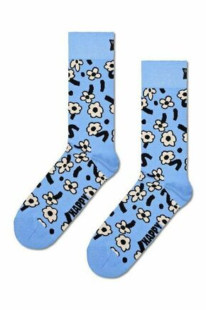 Nogavice Happy Socks Dancing Flower Sock - modra. Nogavice iz kolekcije Happy Socks. Model izdelan iz elastičnega