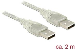 Delock kabel USB A-A 2m dvojno oklopljen transparent 83889