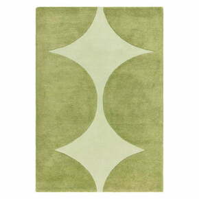 Zelena ročno tkana volnena preproga 160x230 cm Canvas – Asiatic Carpets