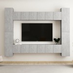Komplet TV omaric 10-delni betonsko siva iverna plošča - vidaXL - Siva - 116,7 - 60 x 30 x 30 cm - vidaXL