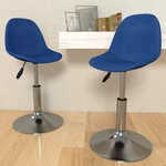Greatstore Vrtljivi stoli za mizo, 2 kosa, modri, oblazinjeni s tkanino