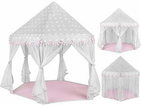 KRUZZEL šotor za otroke palača 140cm sivo-roza 00008772