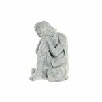 NEW Okrasna Figura DKD Home Decor Siva Svetlo siva Buda Orientalsko 18 x 14 x 23 cm