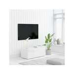 VIDAXL TV omarica visok sijaj bela 80x34x30 cm iverna plošča