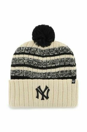 Kapa 47brand MLB New York Yankees bež barva - bež. Kapa iz kolekcije 47brand. Model izdelan iz vzorčaste pletenine.
