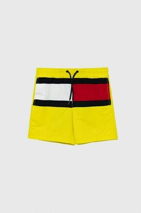 Otroške kopalne kratke hlače Tommy Hilfiger rumena barva - rumena. Otroški kopalne kratke hlače iz kolekcije Tommy Hilfiger. Model izdelan iz vzorčastega materiala.