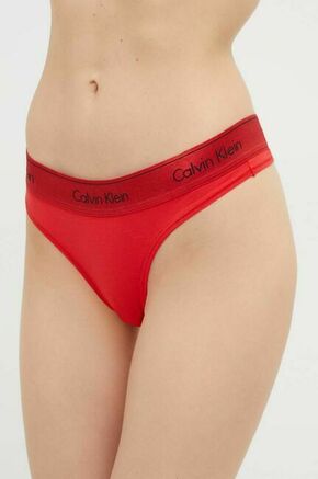 Tangice Calvin Klein Underwear rdeča barva - rdeča. Tangice iz kolekcije Calvin Klein Underwear. Model izdelan iz enobarvne pletenine.