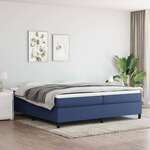 Greatstore Box spring postelja z vzmetnico moder 200x200 cm blago