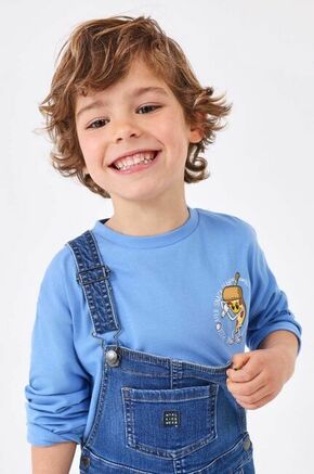 Otroška bombažna majica z dolgimi rokavi Mayoral - modra. Otroške Majica z dolgimi rokavi iz kolekcije Mayoral