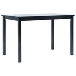 Greatstore Jedilna miza črna 114x71x75 cm trden les kavčukovca