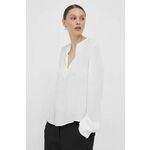 Majica Tommy Hilfiger ženska, bela barva - bela. Bluza iz kolekcije Tommy Hilfiger, izdelana iz enobarvne tkanine. Model iz izjemno udobne, zračne tkanine.