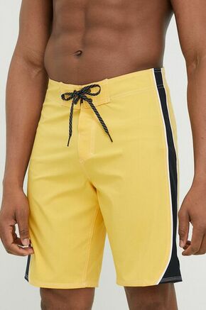 Kopalne kratke hlače Quiksilver rumena barva - rumena. Kopalne kratke hlače iz kolekcije Quiksilver. Model izdelan iz vzorčastega materiala.