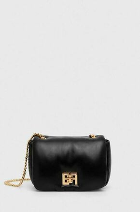 Torbica Elisabetta Franchi črna barva - črna. Majhna torbica iz kolekcije Elisabetta Franchi. Model na zapenjanje