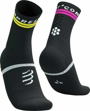 Compressport Pro Marathon Socks V2.0 Black/Safety Yellow/Neon Pink T1 Tekaške nogavice