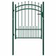 vidaXL Vrata za ograjo s konicami jeklo 100x125 cm zelena